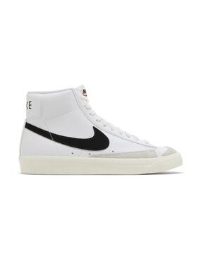 Nike White High-Top Sneakers with Black Swoosh